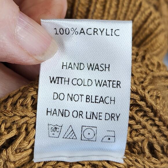 143 Story by Line Up Open Knit Pullover Sweater Women’s SZ M Camel Button Detail - Picture 12 of 14